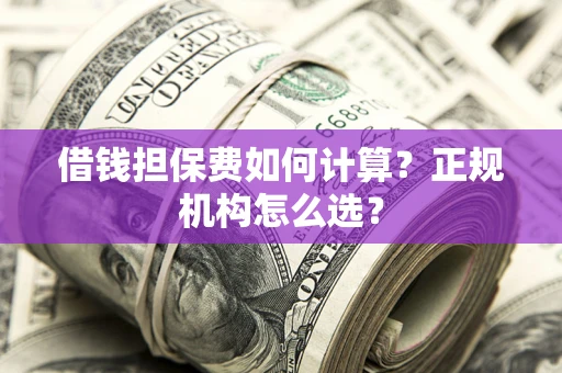 北京借钱担保费如何计算？正规机构怎么选？