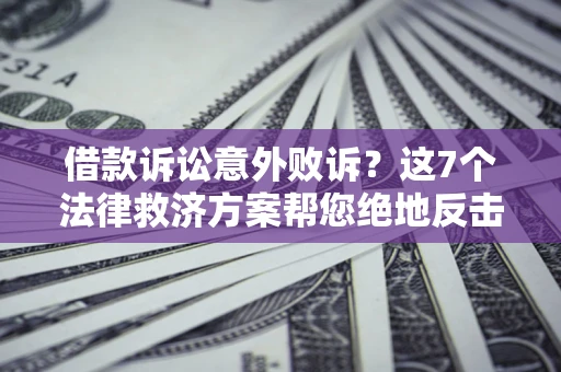 北京借款诉讼意外败诉？这7个法律救济方案帮您绝地反击！
