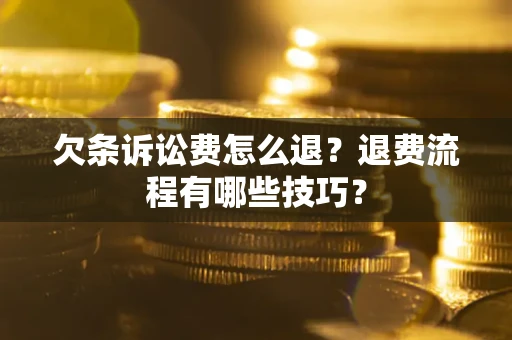 北京欠条诉讼费怎么退？退费流程有哪些技巧？